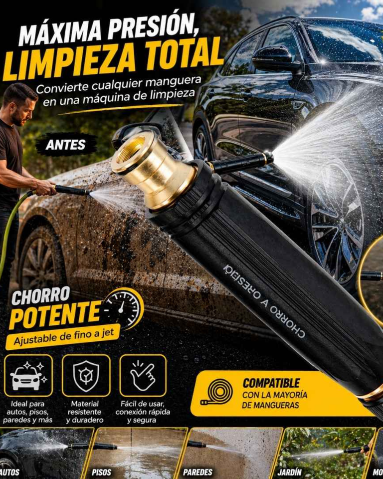 HydroJet Pro™ – Boquilla de Alta Presión para Limpieza