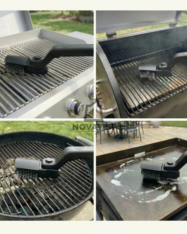 GrillJet Pro™ | Cepillo Eléctrico Inalámbrico para Parrillas con 3 Velocidades y Cabezal Ajustable de 7 Ángulos