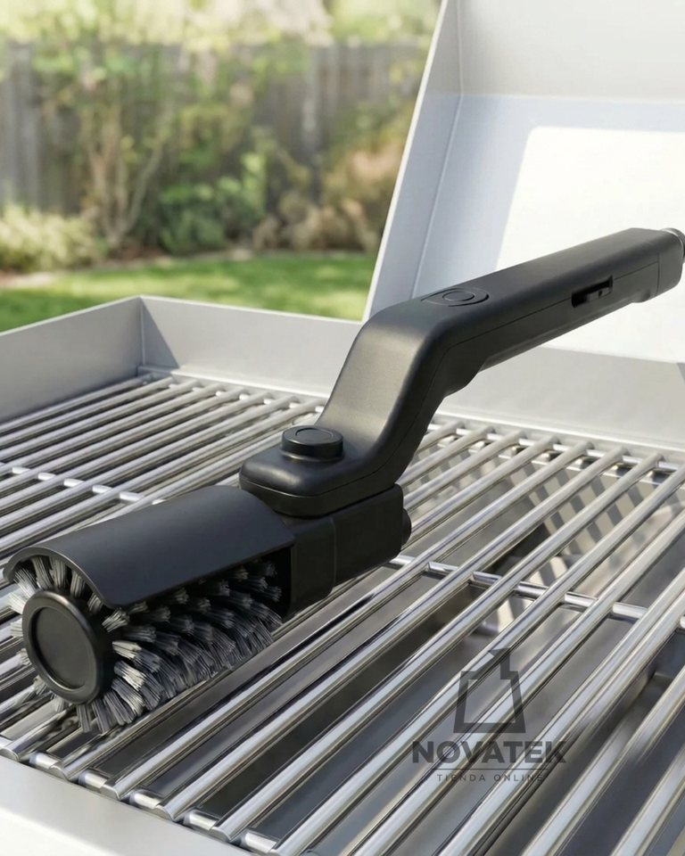 GrillJet Pro™ | Cepillo Eléctrico Inalámbrico para Parrillas con 3 Velocidades y Cabezal Ajustable de 7 Ángulos