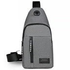 Men'S Bag Solid Color Men'S Chest Bag Outdoor Casual Fashionable Small Satchel Canvas Handbag Zipper Messenger Fashion Bags